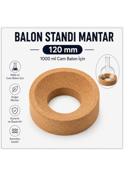 Balon Standı Mantar - 120 Mm - 1000 Ml Cam Balon İçin