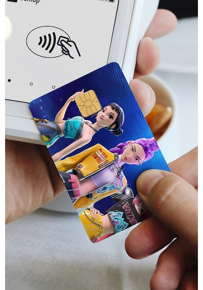 Kpop Demon Hunters Çizgi Dizi Kart Kaplama Yapışkanlı Folyo Sticker 8 Adet Çok Renkli