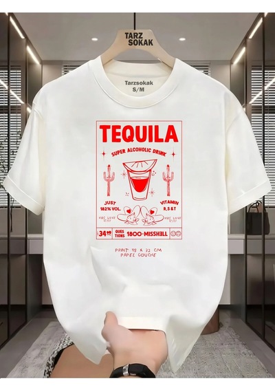 Startmore Unisex Tequila T-shirt Beyaz
