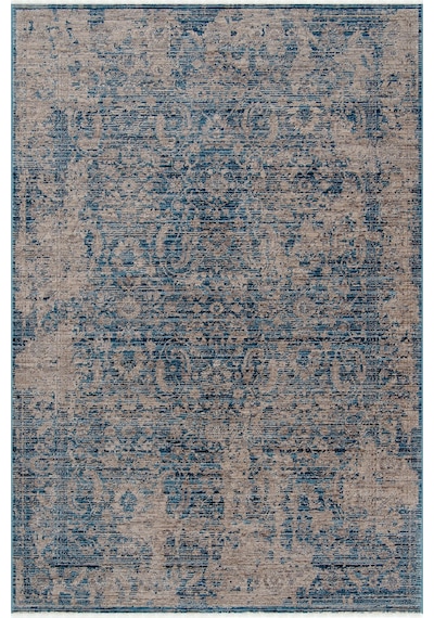 Dekorenti Otantik 2610 Mavi Halı Eskitme Görünümlü Vintage Halı