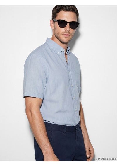 Lcwaıkıkı Classic Mavi Regular Fit Armürlü Erkek Gömlek