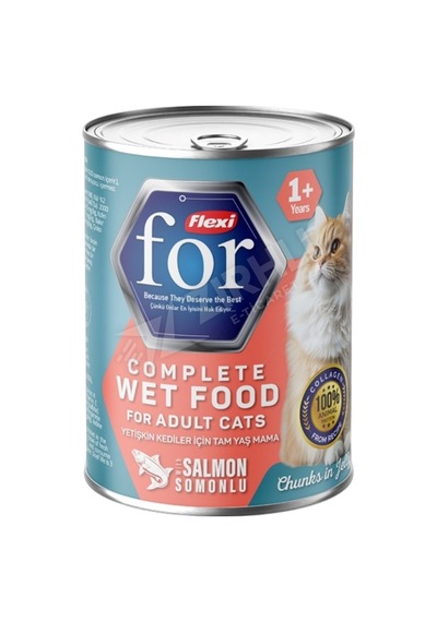 4 Adet Flexi For Somonlu Yetişkin Kedi Yaş Maması 400 Gr