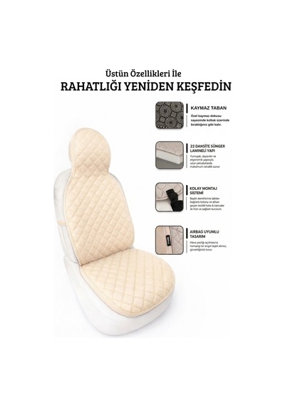 Oto Ön Koltuk Tekli Minder Terletmez Kolay Montaj Universal Koruyucu Kılıf Kumaş 54947033