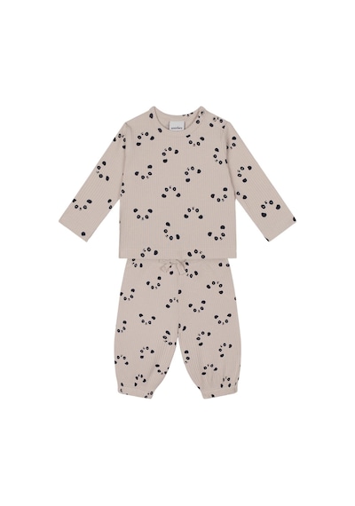 Antebies Bambu, Bej Panda Desenli Beli Lastikli Bağcıklı Uzun Kollu Erkek Kız Bebek Tshirt Pantolon Set Krem Antebies Bambu, Bej Panda Desenli Beli Lastikli Bağcıklı Uzun Kollu Erkek Kız Bebek Tshirt Pantolon Set Krem