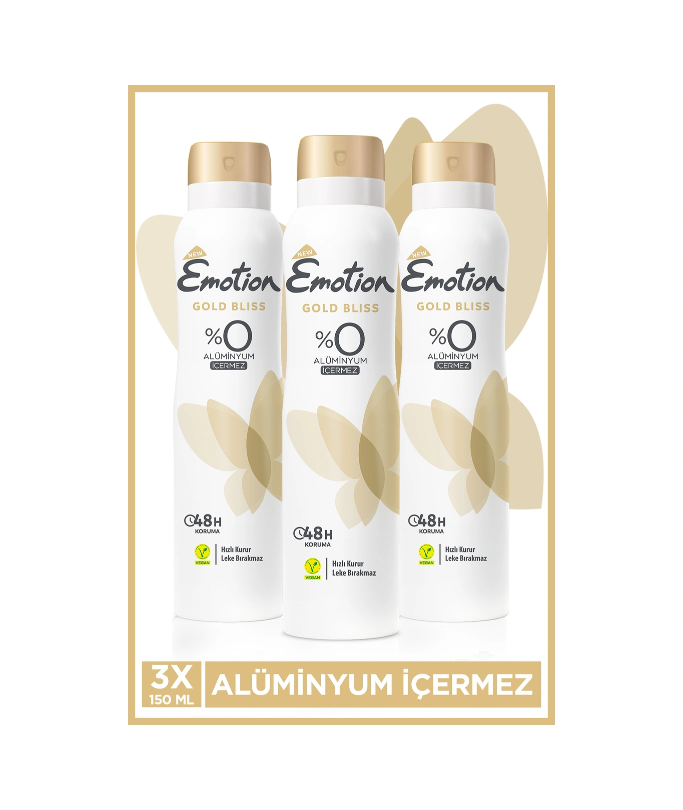 Emotion Gold Bliss Kadın Deodorant 3 x 150 ML