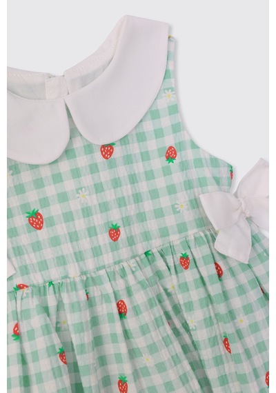 Panço Kız Bebek Bebe Yakalı Turkuaz Elbise 2611gb26050 Mavi