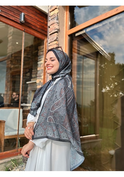 Nûda Vela Desen Soft Şal Siyah