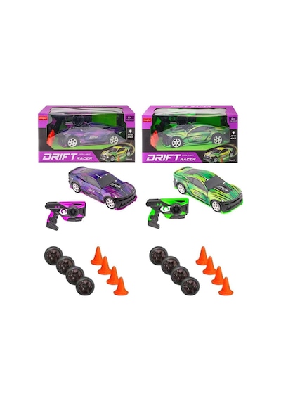 33637 Kumandalı Drift Atan Araba Duba Yedek Tekerli 4wd 12km/h R/c Işıklı Şarjlı 6+