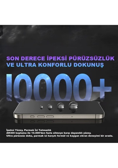 Apple Uyumlu   iPhone 17 / 17 Pro 7 Mohs Sertlikte Çizilmelere Karşı 3 Kat Dayanıklı Hd Cam Ekran Koruyucu