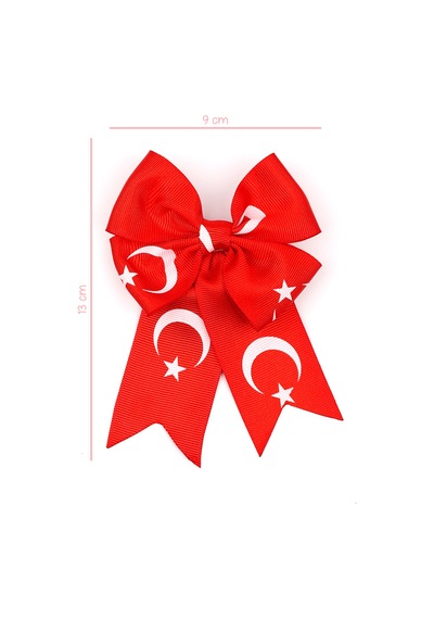 Kırmızı Ay Yıldızlı Kız Çocuk Klips Toka Kırmızı