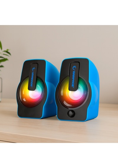 Usb Rgb Işıklı 1+1 6w Multimedya Hoparlör Seti