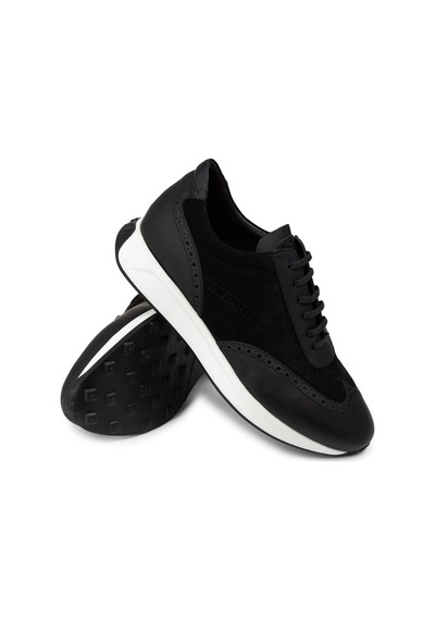 Deery Hakiki Süet Siyah Erkek Sneaker Ayakkabı - 00750Msyhe07 Siyah