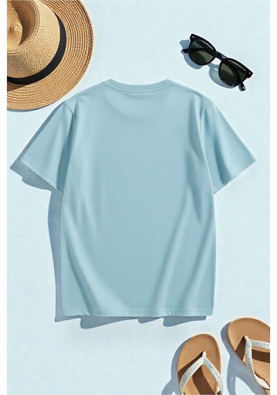 Uyguntarz Unisex The 1997 Travel Baskılı T-shirt Bebe Mavisi