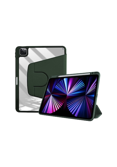 Undeplus Apple Uyumlu iPad Pro 12.9 6. 5. Nesil Kılıf Dik-Yatay Kalem Bölmeli Smart A2436-37-61-62 A2764-66 A2378-79