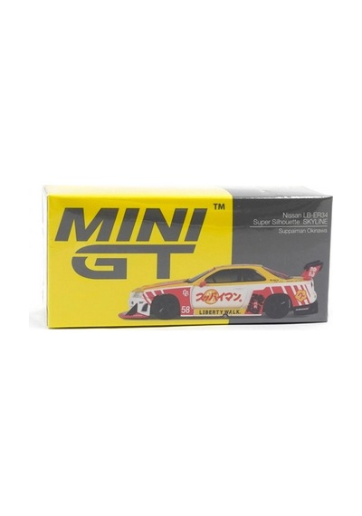 Mini Gt Nissan Skyline Lb-er34 1/64 Super Silhouette Suppaiman Okinawa Model Araba 7,2 Cm