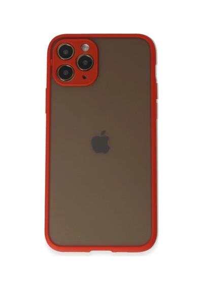 Apple İphone 11 Pro Kılıf Montreal Silikon Kapak - Kırmızı 0.2M-Çok Renkli