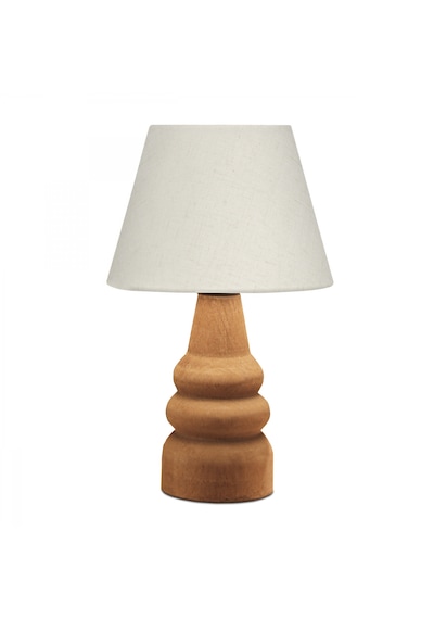 Homing AYD-3562 Natural Ahşap Kumaş Başlık Abajur Keten