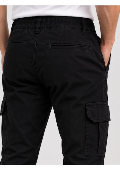 Remmy Boys Slım Fıt Erkek Likralı Kargo Pantolon 7745 Siyah
