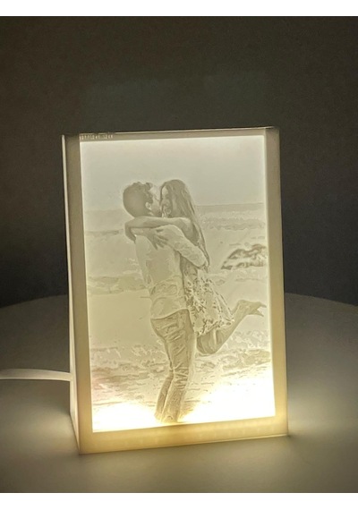 Kişiye Özel Fotoğraf Baskılı Gece Lambası Beyaz