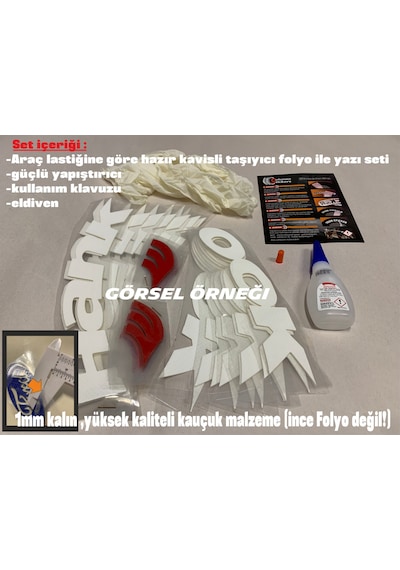 Lastik Yazısı Proxes R 1.sınıf Kalite Solmaz Lastik Sticker 8adet