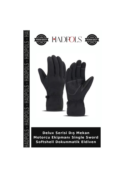 Hadpols Delux Serisi Dış Mekan Motorcu Ekipmanı Single Sword Softshell Dokunmatik Eldiven Çok Renkli