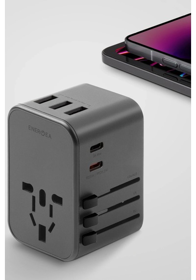 Travelworld 35 Universal 35w Type-c 15w Type-c Ve 12w Usb Çıkışlı Pd Hızlı Şarj Aleti - Koyu Gri