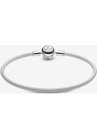 Charm Uyumlu, Ball Klips Örgü Bangle Bileklik, Tüm Boyutlar Gümüş Gümüş