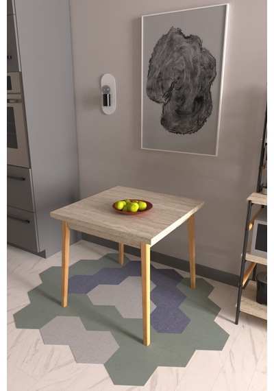 Vilinze Avanos Sabit Mdf Traverten Kare Ahşap Mutfak Masası - 80x80 Cm Vilinze Avanos Sabit Mdf Traverten Kare Ahşap Mutfak Masası - 80x80 Cm