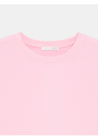 Dilvin 31017 %100 Pamuk Basic T-shirt-toz Pembe