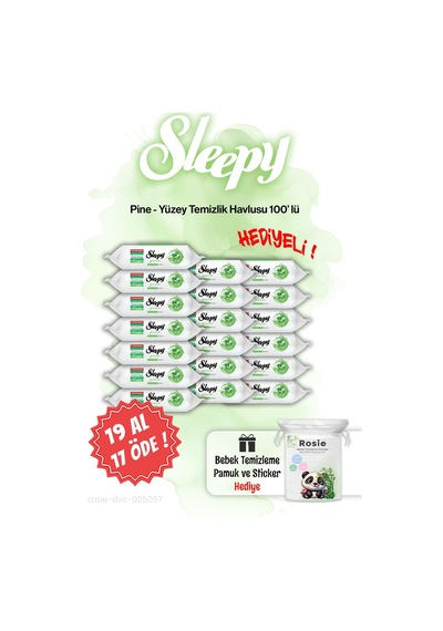 100'lü Sleepy Pine 19 Al 17 Öde Çam Ferahlığı Islak Havlusu Ve Rosıe Tekli
