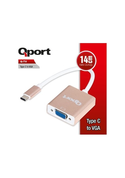 QPORT Q-TV Q-TV TYPE-C (M) TO VGA (F) 1920*1080P 60 HZ CONVERTER