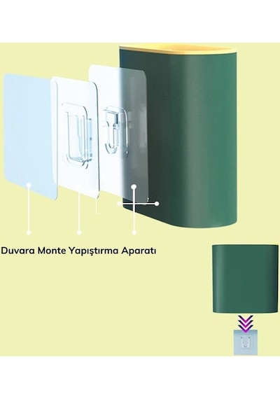 River World Askılı Kapaklı Duvara Monte Olabilen Klozet Yumuşak Silikon Başlıklı Tuvalet Fırçası Seti