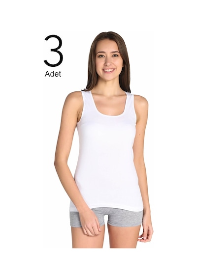Tutku Kadın Beyaz 3'lü Paket  Atlet ELF568T0136CCM3