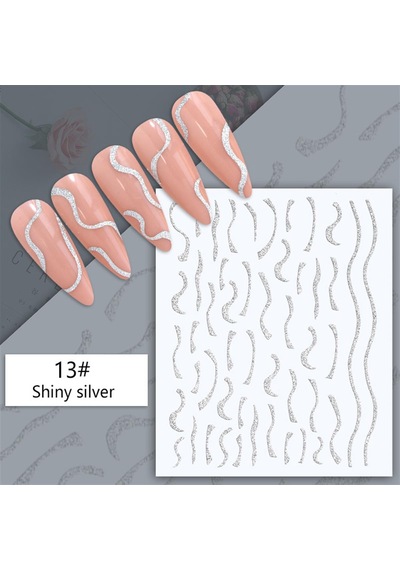 3d Reflektif Efekt Nail Art Sticker Model - 18 55881- 18