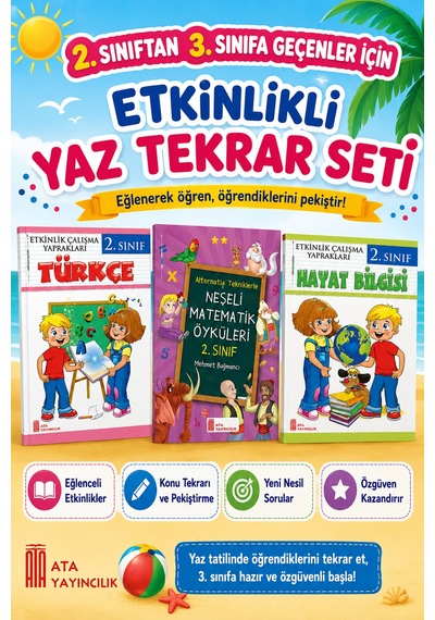 2.sınıftan 3.sınıfa Geçenler İçin Etkinlikli Yaz Tekrar Seti