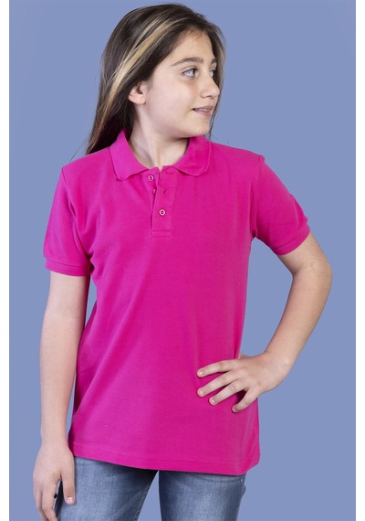 Toontoy Kids Toontoy Unisex Çocuk Düğmeli Polo Yaka Tişört Fuşya