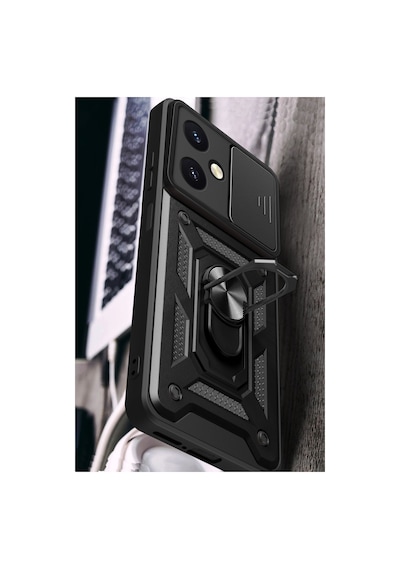 Y27 Kılıf Pars Lens Yüzüklü Silikon - Kırmızı Bzsxx00 1