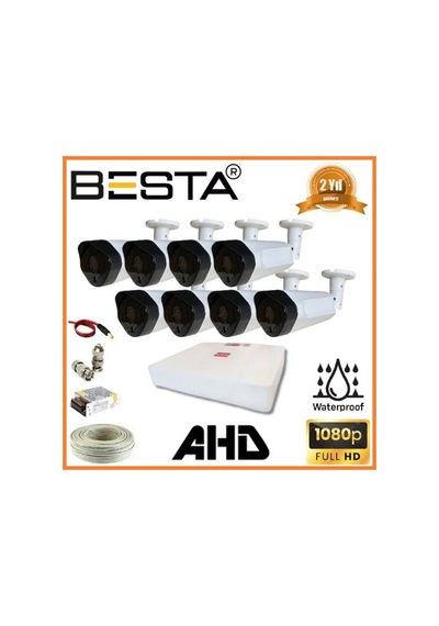 2 Mp 1080p 8 Dış Mekan Kameralı Ahd Güvenlik Seti