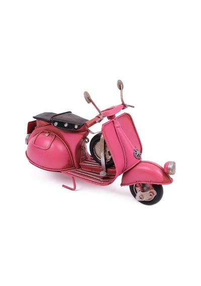 Hediyelik Dekoratif Metal Pembe Scooter