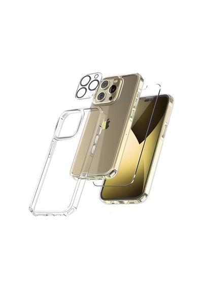 Apple iPhone Uyumlu 14 Pro Max Üçlü Set Kamera Lensi + Kılıf + Nano Cam Ekran Koruyucu