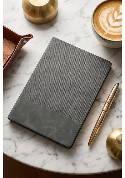 Smyth Stripes Esnek Kpk Vegan Deri Defter A5, 192 Sf. 80 Gr. Ivory. Kenar Renkli