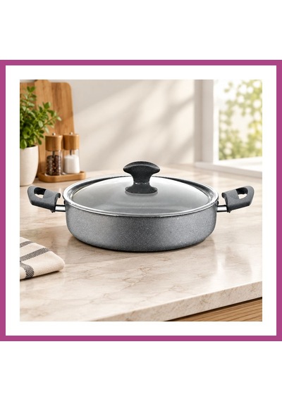 Gees Global Granit Basık Karnıyarık Tencere 24 Cm Gbzs