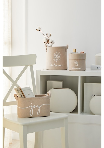 Ocean Home Textile Bej Renk Believe Sepet 20 x 20 cm
