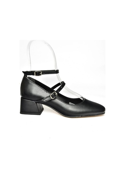 Fox Shoes R654037209 Siyah Kalın Topuklu Kadın Ayakkabı Siyah