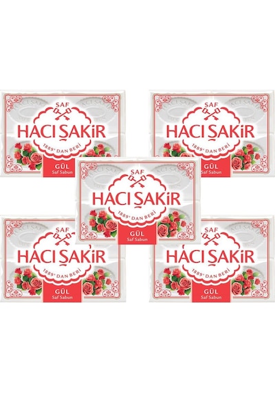 Hacı Şakir Gül Kalıp Banyo Sabunu 4 x 150 G 5'li