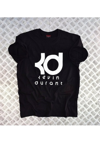 Kevin Durant Baskılı Unisex %100 Pamuk Siyah T-shirt SIYAH