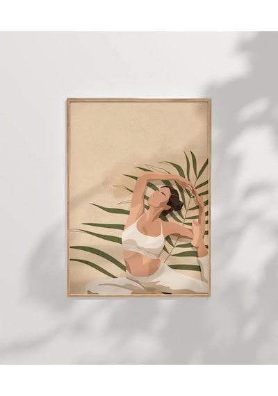 Çerçevesiz Poster Palmelerin Arasında Yoga