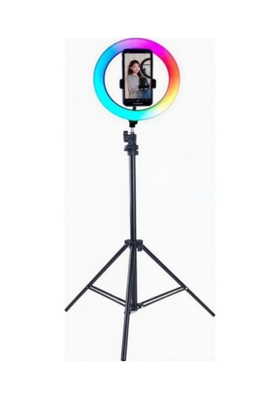 10 İnç Rgb Ring Light Selfie Işığı Tripod Telefon Tutucu Tiktok Youtube Canlı Yayın Makyaj Lambası