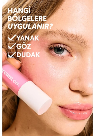 Cream Co. Nemlendirici Besleyici Işıltılı Dudak Yanak Göz Renklendirici Glow Tint Radiant Pink