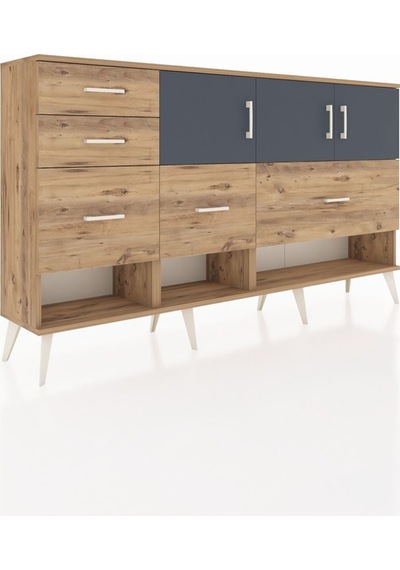 Arges Konsol 3 Raflı 5 Çekmeceli 3 Kapaklı 176x30x99 Çam-antrasit/çam Antrasıt/atlas Çam - Atlas Çam Arges Konsol 3 Raflı 5 Çekmeceli 3 Kapaklı 176x30x99 Çam-antrasit/çam Antrasıt/atlas Çam - Atlas Çam